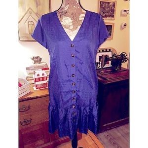 Denim like cotton button down dress